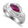 1.15 Carats Ruby Diamond Ring 14K White Gold