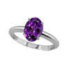 2 Ct Amethyst Ring in Sterling Silver