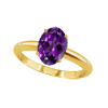 1 Ct Amethyst Ring in 14k White or Yellow Gold
