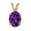 1 Ct Amethyst Pendant 14k White or Yellow Gold