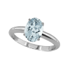 1 Ct Aquamarine Ring in Sterling Silver