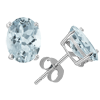 4 Ct Twt Aquamarine Earrings in Sterling Silver