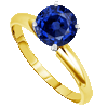 1 Carat Blue Sapphire Solitaire Ring in 14k Gold