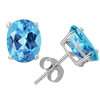 4 Ct Twt Swiss Blue Topaz Earrings in 14k White or Yellow Gold