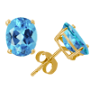 2 Ct Twt Swiss Blue Topaz Earrings in 14k White or Yellow Gold