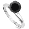 0.25 Carats Black Diamond Ring in 14k  Gold