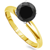 2 Carat Black Diamond Ring in 14k Gold