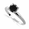 0.25 Carat Black Diamond Solitaire Ring in Sterling Silver