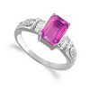 1.16 Carats Pink Sapphire VS Diamond Ring in 18k White Gold