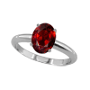 2 Ct Garnet Ring in 14k White or Yellow Gold