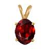 1 Ct Garnet Pendant 14k White or Yellow Gold