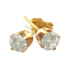 1 Carat White Diamond Earrings in 14k Yellow Gold