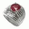 4.71 Carat Ruby Diamond Ring in 14k White Gold