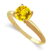1 Carat Yellow Sapphire Solitaire Ring in 14k Gold