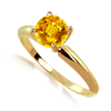 0.50 Carat Orange Sapphire Solitaire Ring in 14k Gold