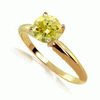 0.50 Carats Light Yellow Diamond Ring 14K Dualtone Gold