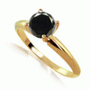 0.25 Carats Black Diamond Ring in 14k  Gold