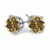 0.25 Carats Champagne Diamond Earrings in 14k White or Yellow Go