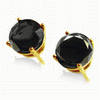 2 Cts Black Diamond Stud Earrings in 14k Gold