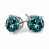 1 Ct Twt Blue Diamond Earrings in 14k Gold