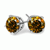 0.50 Carats Cognac Red Diamond Earrings in 14k White or Yellow G