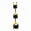 0.50 Ct Twt. Three Stone Black Diamond Pendant 14k Gold