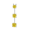 0.50 Ct Twt. Three Stone Canary Yellow Diamond Pendant 14k Gold