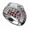 1.61 Carat Ruby Diamond Ring in 18k White Gold