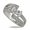 0.62 Carats Diamond Ring in 18k White Gold