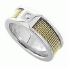 0.08 Carats Diamond Ring in Stainless Steel