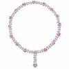 42.06 Carats Twt. VS1 Diamond Pink Sapphire White Gold Necklace