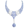 175 Carats Twt. VS Diamond and Sapphire 18k White Gold Necklace