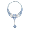 131.97 Ct Twt VS Diamond and Sapphire 18k Gold Necklace