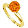 1 Carat Orange Sapphire Solitaire Ring in 14k Gold