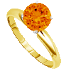 0.25 Carat Orange Sapphire Solitaire Ring in 14k Gold