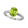 2 Ct Peridot Ring in Sterling Silver