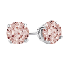 0.25 Carats Champagne Pink Diamond Earrings in 14k Gold