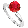 1 Carat Ruby Solitaire Ring in 14k White or Yellow Gold