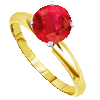 2 Carats Ruby Solitaire Ring in 14k White or Yellow Gold