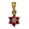 Ruby Diamond Star Pendant in 10k Gold
