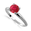 2 Carat Ruby Solitaire Ring in Sterling Silver