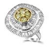 4.24 Carats Yellow Diamond  in 14k White Gold