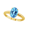 1 Ct Swiss Blue Topaz Ring in 14k White or Yellow Gold