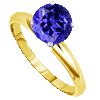 0.25 Carat Tanzanite Solitaire Ring in 14k White or Yellow Gold