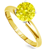 1 Carat Yellow Diamond Ring in 14k Gold