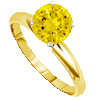 0.25 Carat Yellow Sapphire Solitaire Ring in 14k Gold