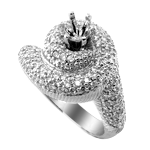 0.89ct VS Diamond Semi Mounting 18K White Gold