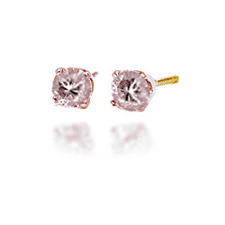 0.25 Carats Champagne Pink Diamond Earrings in 14k Gold