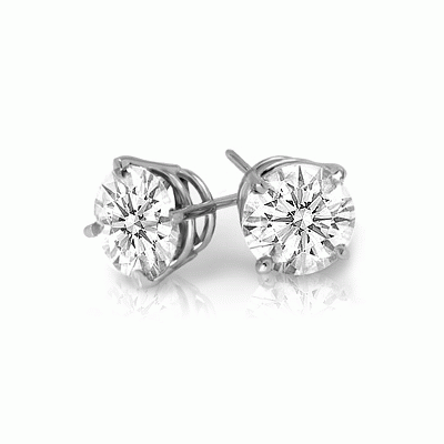 0.25 Carats White Diamond Earrings in 14k white or Yellow Gold