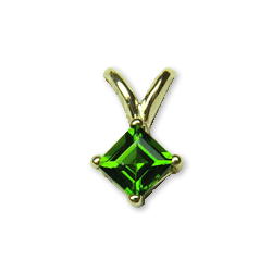 0.75 Carats Chrome Diopside Pendant in 14k Gold
